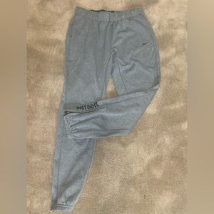 Charcoal colored Nike joggers